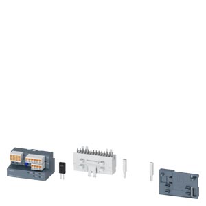 accesorios interruptor automático 3WA, módulo de entradas/salidas digitales IOM230 (2 entradas, 3 salidas) incluido adaptador para montaje en sistema de contactos de conductores auxiliares del interruptor automático, adaptador para montaje en perfil DIN, cables de conexión y resistencia terminadora CubicleBUS