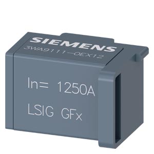 [3WA91110EX12] Rating Plug 3WA, módulo de función LSIG GFx 1250 A protección principal LT, ST, INST, GF, intensidad asignada 1250 A (protección de defecto a tierra con rango de ajuste ampliado)