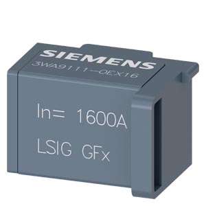 [3WA91110EX16] Rating Plug 3WA, módulo de función LSIG GFx 1600 A protección principal LT, ST, INST, GF, intensidad asignada 1600 A (protección de defecto a tierra con rango de ajuste ampliado)