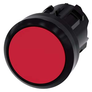 PULSADOR, 22 MM, REDONDO, PLÁSTICO, ROJO