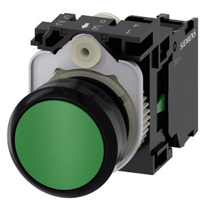 [3SU11000AB401BA0] PULSADOR, 22 MM, REDONDO, PLÁSTICO, VERD