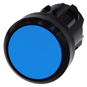 PULSADOR, 22 MM, REDONDO, PLÁSTICO, AZUL