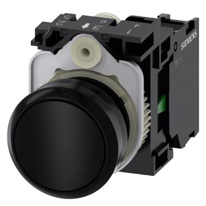 [3SU11000AB101BA0] PULSADOR, 22 MM, REDONDO, PLÁSTICO, NEGR