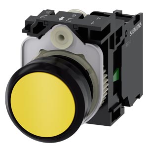 [3SU11000AB301BA0] PULSADOR, 22 MM, REDONDO, PLÁSTICO, AMAR