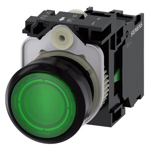 PULSADOR LUMINOSO, 22 MM, REDONDO, PLÁST