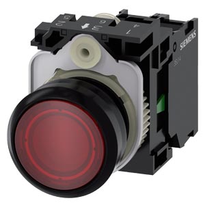 PULSADOR LUMINOSO, 22 MM, REDONDO, PLÁST
