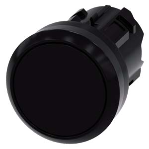 BOUTON, 22 MM, ROND, PLASTIQUE, NOIR, BO
