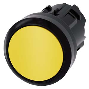 BOUTON, 22 MM, ROND, PLASTIQUE, JAUNE, B
