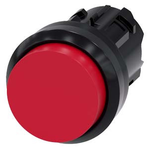 BOUTON, 22 MM, ROND, PLASTIQUE, ROUGE, B