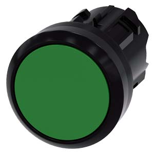 BOUTON, 22 MM, ROND, PLASTIQUE, VERT, BO