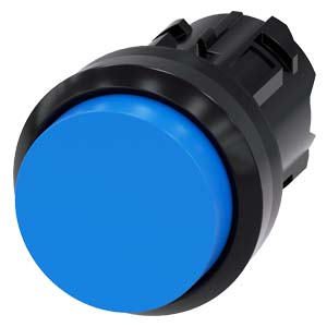 BOUTON, 22 MM, ROND, PLASTIQUE, BLEU, BO