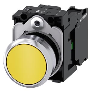 [3SU11500AB301BA0] BOUTON, 22 MM, ROND, LE MÉTAL, BRILLANT,