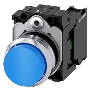 [3SU11500BB501BA0] BOUTON, 22 MM, ROND, LE MÉTAL, BRILLANT,