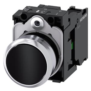 [3SU11500AB101BA0] PULSADOR, 22 MM, REDONDO, METAL, BRILLAN