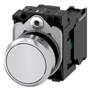 [3SU11500AB601BA0] BOUTON, 22 MM, ROND, LE MÉTAL, BRILLANT,