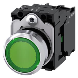 PULSADOR LUMINOSO, 22 MM, REDONDO, METAL