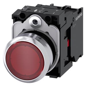 PULSADOR LUMINOSO, 22 MM, REDONDO, METAL
