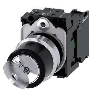 [3SU11504BF111BA0] INTERRUPTOR DE LLAVE RONIS, 22 MM, REDON