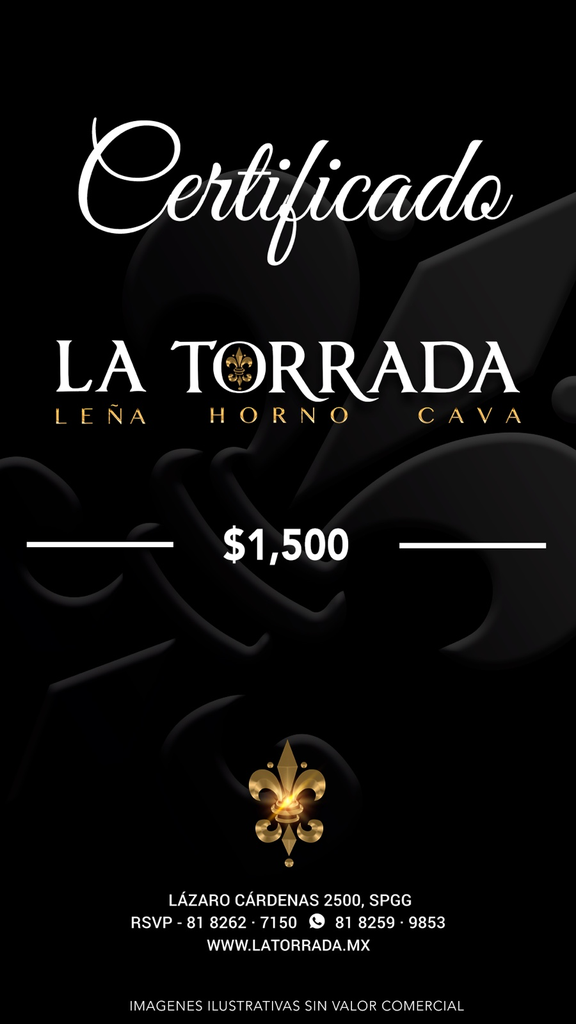 Tarjeta de regalo individual de $1,500: La Torrada