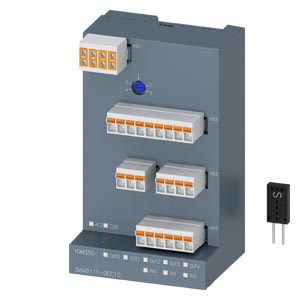 [3WA91110EC12] accesorio, interruptor automático 3WA, módulo de entradas/salidas digitales IOM350 (3 entradas, 5 salidas) para montaje en perfil DIN, incluye cables de conexión y resistencia terminadora CubicleBUS