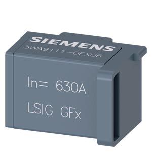 [3WA91110EX06] Rating Plug 3WA, módulo de función LSIG GFx 630 A protección principal LT, ST, INST, GF, intensidad asignada 630 A (protección de defecto a tierra con rango de ajuste ampliado)