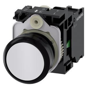 [3SU11000AB601BA0] BOUTON, 22 MM, ROND, PLASTIQUE, BLANC, B